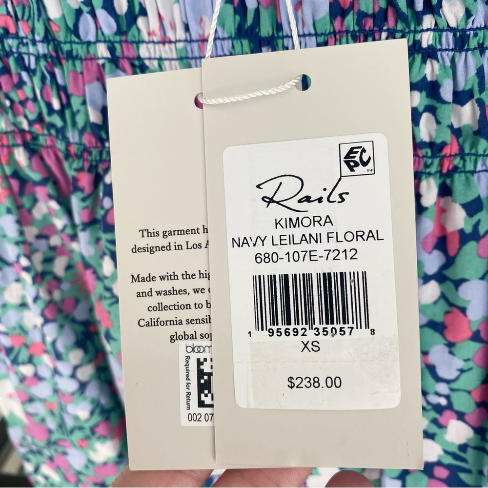 NWT Rails Kimora Cotton Mini Dress in Navy Leilani Floral - Picture 10 of 10
